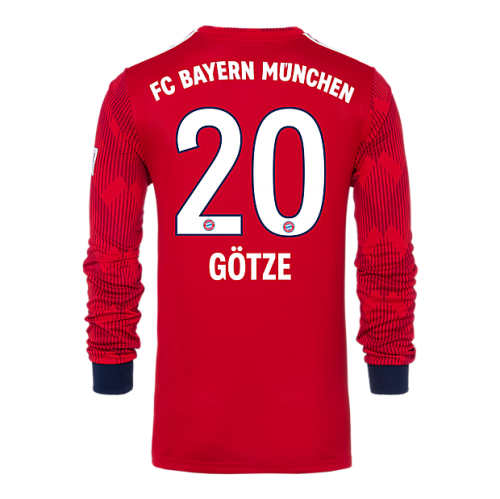 Bayern Munich 2018/19 Home 20 F. Götze Long Sleeve Shirt Soccer Jersey