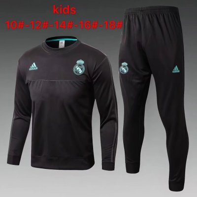 Kids Real Madrid Training Suit O'Neck Black 2017/18