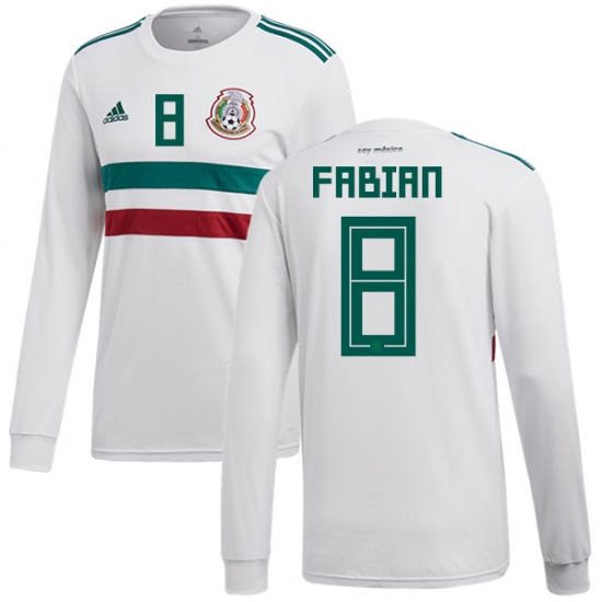 Mexico 2018 World Cup Away MARCO FABIAN 8 Long Sleeve Shirt Soccer Jersey - Click Image to Close