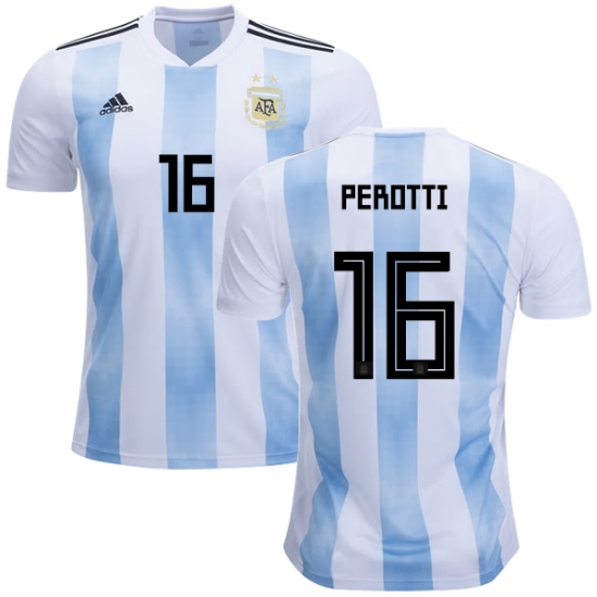 Argentina 2018 FIFA World Cup Home Diego Perotti #16 Shirt Soccer Jersey - Click Image to Close