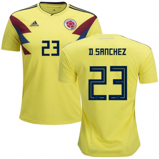Colombia 2018 World Cup DAVINSON SANCHEZ 23 Home Shirt Soccer Jersey - Click Image to Close