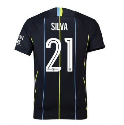 Manchester City 2018/19 Silva 21 UCL Cup Away Shirt Soccer Jersey