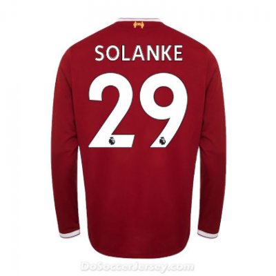 Liverpool 2017/18 Home Solanke #29 Long Sleeved Shirt Soccer Jersey