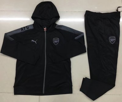 Arsenal 2017/18 Black Training Suit (Hoody Jacket+Pants)