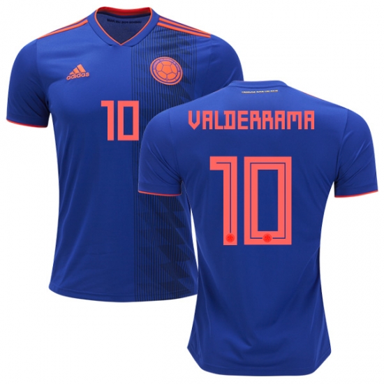 Colombia 2018 World Cup CARLOS VALDERRAMA 10 Away Shirt Soccer Jersey - Click Image to Close