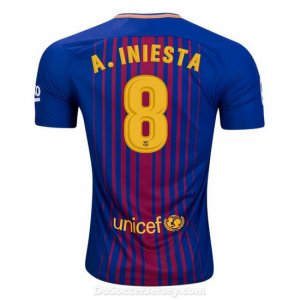 Barcelona 2017/18 Home A. Iniesta #8 Shirt Soccer Jersey
