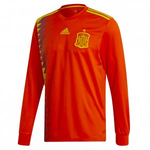 Spain 2018 World Cup Home Long Sleeved Shirt Soccer Jersey