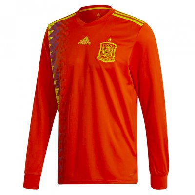 Spain 2018 World Cup Home Long Sleeved Shirt Soccer Jersey