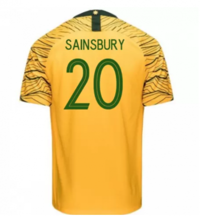 Australia 2018 FIFA World Cup Home Trent Sainsbury Shirt Soccer Jersey