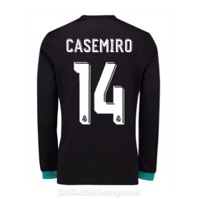 Real Madrid 2017/18 Away Casemiro #14 Long Sleeved Shirt Soccer Jersey
