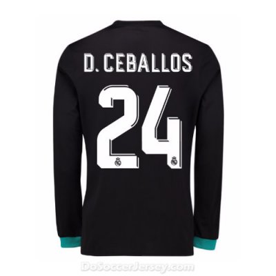Real Madrid 2017/18 Away D. Ceballos #24 Long Sleeved Shirt Soccer Jersey