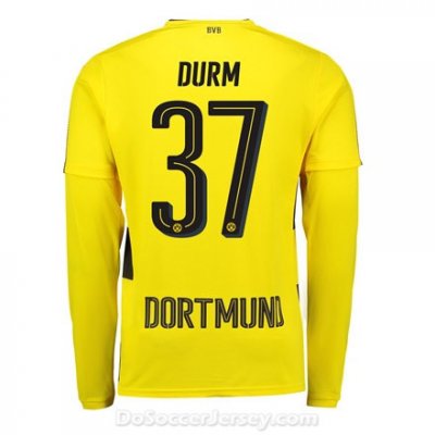 Borussia Dortmund 2017/18 Home Durm #37 Long Sleeve Soccer Shirt