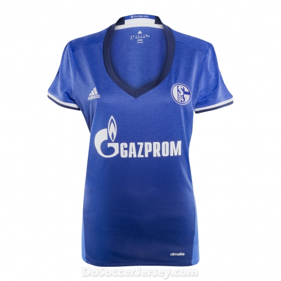 FC Schalke 04 2017/18 Home Women's Shirt Soccer Jersey - Click Image to Close