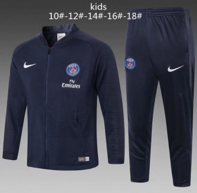 Kids PSG 2018/19 Royal Blue Stripe Training Suit