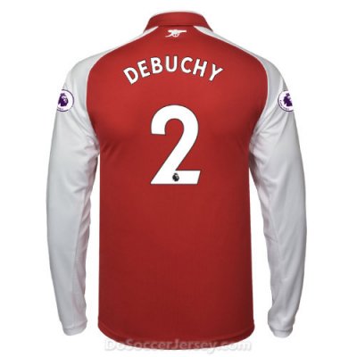 Arsenal 2017/18 Home DEBUCHY #2 Long Sleeved Shirt Soccer Jersey