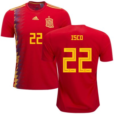 Spain 2018 World Cup ISCO 22 Home Shirt Soccer Jersey