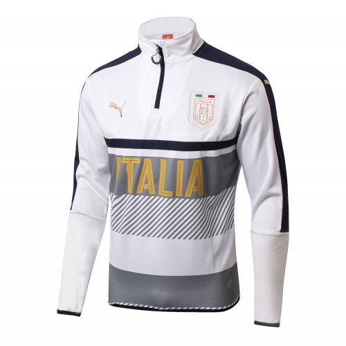Italy 2017/18 White 1/4 Zip Squad Training Sweat Shirt