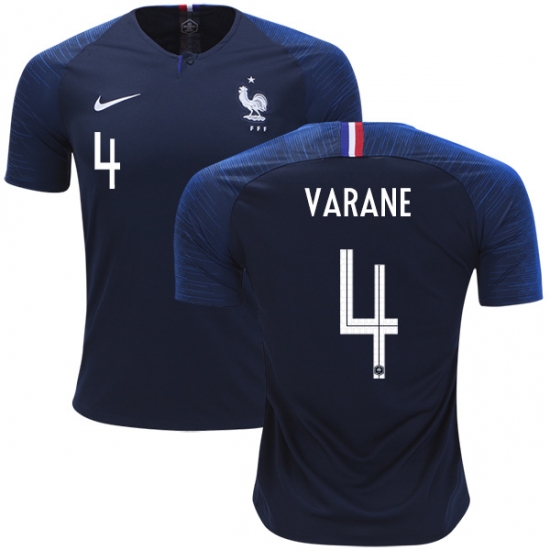 France 2018 World Cup RAPHAEL VARANE 4 Home Shirt Soccer Jersey - Click Image to Close