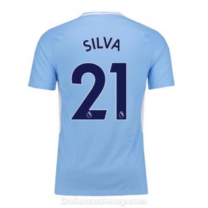 Manchester City 2017/18 Home Silva #21 Shirt Soccer Jersey