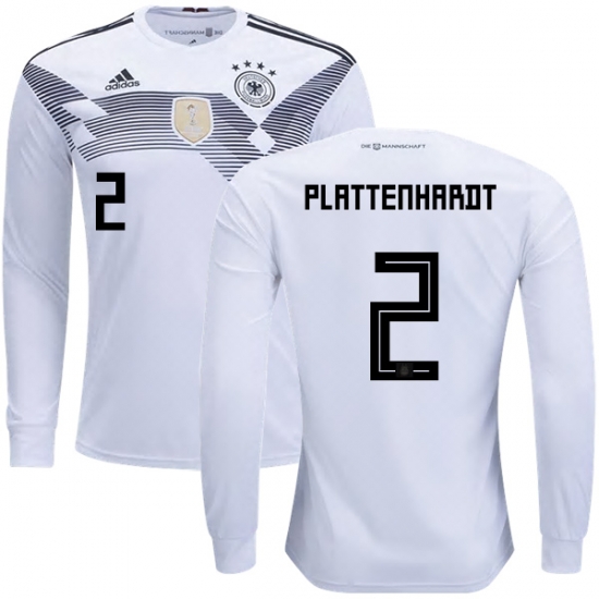 Germany 2018 World Cup MARVIN PLATTENHARDT 2 Home Long Sleeve Shirt Soccer Jersey - Click Image to Close