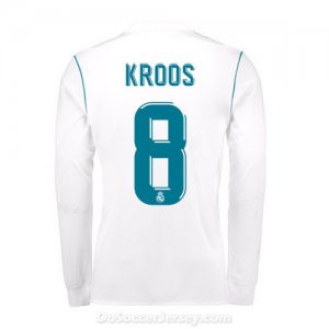 Real Madrid 2017/18 Home Kroos #8 Long Sleeved Shirt Soccer Jersey