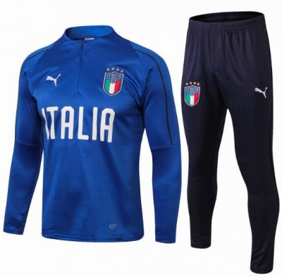 Italy 2018/19 Light Blue Training Suit (Sweat shirt+Trouser)