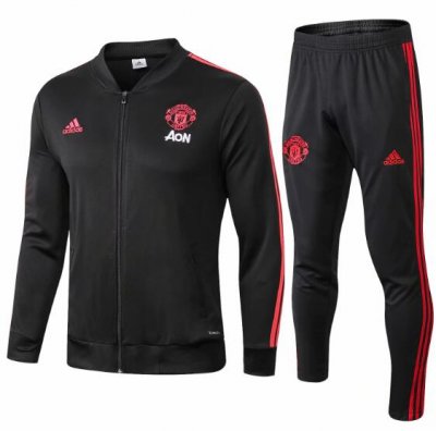 Manchester United 2018/19 Low Neck Black Training Suit (Jacket+Trouser)