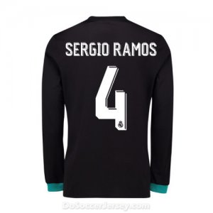 Real Madrid 2017/18 Away Sergio Ramos #4 Long Sleeved Shirt Soccer Jersey