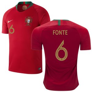 Portugal 2018 World Cup JOSE FONTE 6 Home Shirt Soccer Jersey