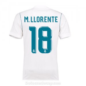Real Madrid 2017/18 Home M. Llorente #18 Shirt Soccer Jersey