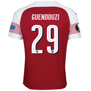 Arsenal 2018/19 Mattéo Guendouzi 29 UEFA Europa Home Shirt Soccer Jersey