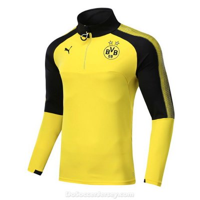 Borussia Dortmund 2017/18 Yellow Zipper Sweat Top Shirt