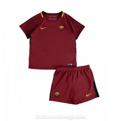 AS Roma 2017/18 Home Kids Kit Children Shirt And Shorts