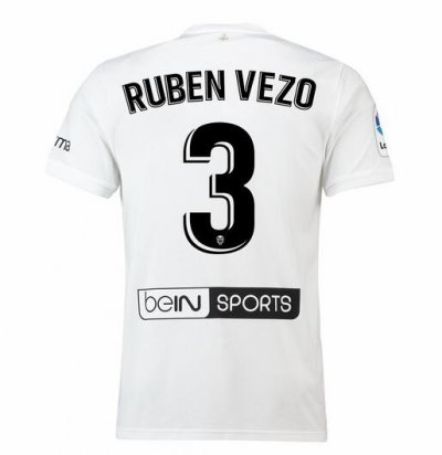 Valencia 2018/19 RUBEN VEZO 3 Home Shirt Soccer Jersey