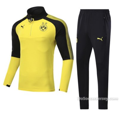 Borussia Dortmund 2017/18 Yellow Training Kit(Zipper Shirt+Trouser)