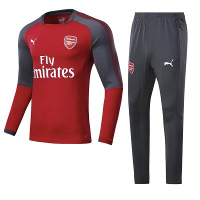 Arsenal 2017/18 Red Training Kit(Round neck Shirt+Trouser)