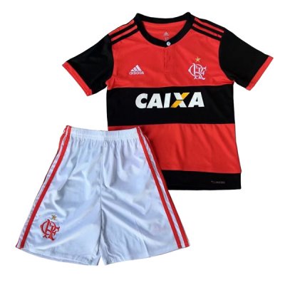 Flamengo 2017/18 Home Kids Soccer Kit Children Shirt And Shorts