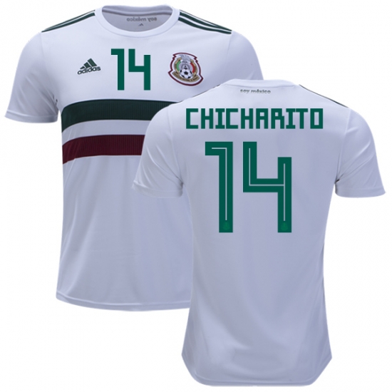 Mexico 2018 World Cup Away JAVIER HERNANDEZ 14 Shirt Soccer Jersey - Click Image to Close