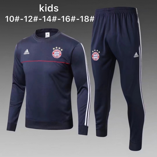 Kids Bayern Munich Training Suit O'Neck Royal Blue 2017/18 - Click Image to Close