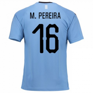 Uruguay 2018 World Cup Home Maxi Pereira Shirt Soccer Jersey