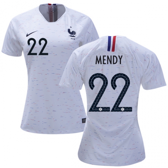France 2018 World Cup BENJAMIN MENDY 22 Women's Away Shirt Soccer Jersey - Click Image to Close