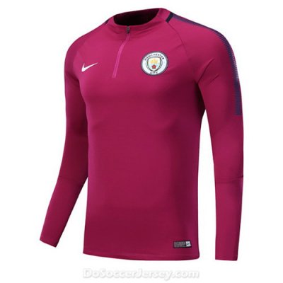 Manchester City 2017/18 Purple Zipper Sweat Top Shirt