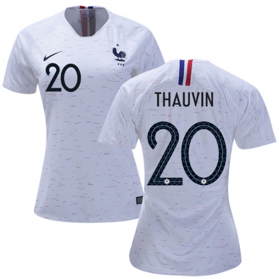France 2018 World Cup FLORIAN THAUVIN 20 Women's Away Shirt Soccer Jersey - Click Image to Close