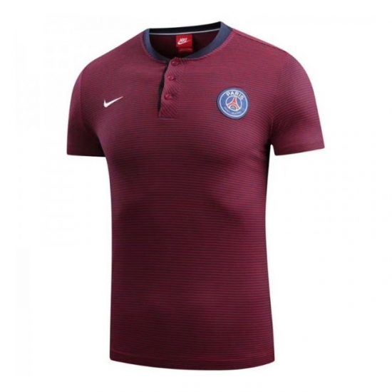 PSG 2017/18 Red Wine Polo Shirt - Click Image to Close
