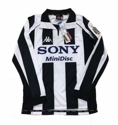 Juventus 1997-1998 Home Retro Long Sleeved Shirt Soccer Jersey
