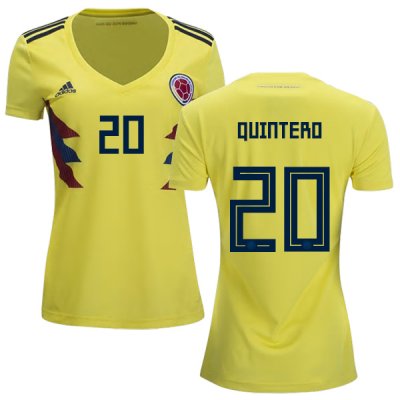 Colombia 2018 World Cup JUAN FERNANDO QUINTERO 20 Women's Home Shirt Soccer Jersey