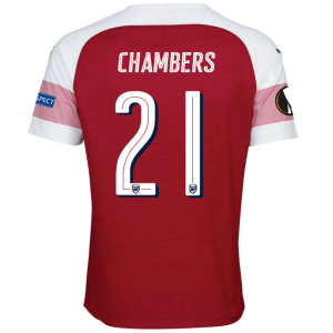 Arsenal 2018/19 Calum Chambers 21 UEFA Europa Home Shirt Soccer Jersey