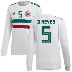 Mexico 2018 World Cup Away DIEGO REYES 5 Long Sleeve Shirt Soccer Jersey
