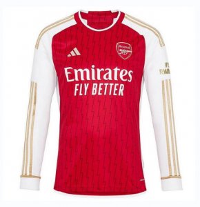 Men 2023/24 Arsenal Home Soccer Jersey Long Sleeve