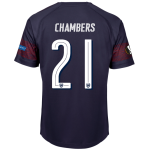Arsenal 2018/19 Calum Chambers 21 UEFA Europa Away Shirt Soccer Jersey